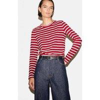 Jigsaw Pure Cotton Striped Regular Fit T-Shirt Red Mix