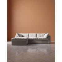 Swoon Seattle Crushed Velvet Left Corner Sofa Cream