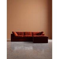 Swoon Seattle Crushed Velvet Right Corner Sofa Red