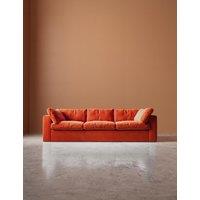 Swoon Seattle Easy Velvet 3 Seater Sofa Orange