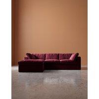 Swoon Easy Velvet Left Corner Sofa Burgundy