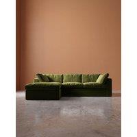 Swoon Easy Velvet Left Corner Sofa Green