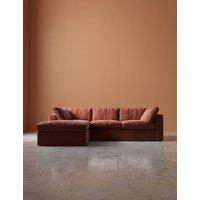 Swoon Easy Velvet Left Corner Sofa Brown