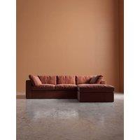 Swoon Seattle Easy Velvet Right Corner Sofa Brown
