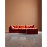 Swoon Seattle Easy Velvet Right Corner Sofa Orange