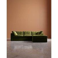 Swoon Seattle Easy Velvet Right Corner Sofa Green