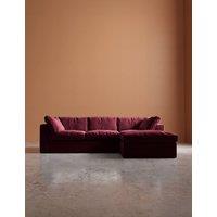 Swoon Seattle Easy Velvet Right Corner Sofa Burgundy