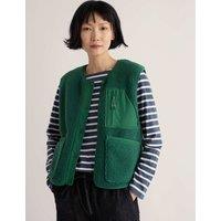 Seasalt Cornwall Relaxed Fleece Gilet Dark Green