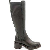 Jones Bootmaker Leather Block Heel Round Toe Knee High Boots Brown