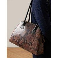 Jones Bootmaker Leather Multi Pocket Shoulder Bag Brown