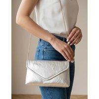 Jones Bootmaker Leather Clutch Bag Silver