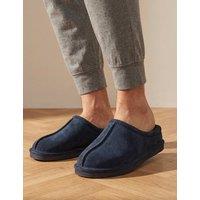 Jones Bootmaker Leather Mule Slippers Navy