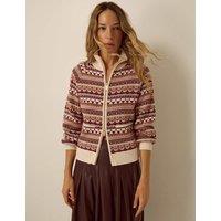 Monsoon Fair Isle Collared Cardigan Ivory Mix