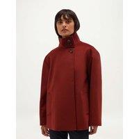 HOBBS Pure Wool Funnel Neck Short Jacket Dark Red