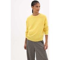 HUSH Pure Merino Wool Crew Neck Jumper Bright Yellow