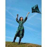 White Stuff Pure Cotton Printed Collared Midi Dress Green