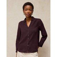 White Stuff Pure Cotton Collared Shirt Brown