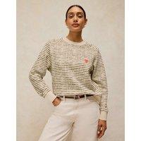 White Stuff Pure Cotton Crew Neck Sweatshirt Ivory Mix