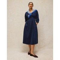 White Stuff Cord V Neck Maxi Tea Dress Dark Navy