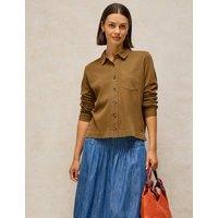 White Stuff Pure Cotton Collared Shirt Khaki
