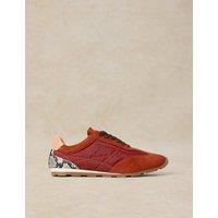 White Stuff Leather Lace Up Trainers Orange