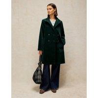 White Stuff Kaia Cotton Rich Funnel Neck Longline Coat Dark Green