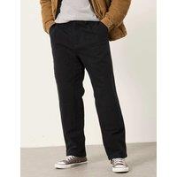 FatFace Regular Fit Pure Cotton Flat Front Trousers Black