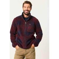 FatFace Checked Collared Zip Up Fleece Navy Mix