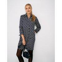 Crew Clothing Button Through Mini Shirt Dress Navy