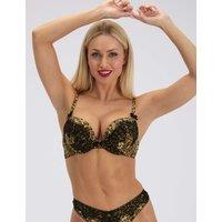 Boux Avenue Odetta Satin Wired Push Up Bra Brown Mix