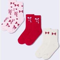 Boux Avenue 3 Pack Patterned Fluffy Socks Multi