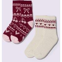 Boux Avenue 2 Pack Patterned Ankle High Socks Multi