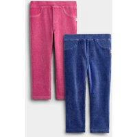 JoJo Maman Bb 2 Pack Cotton Rich Jersey Cord Leggings (1-5 Yrs) Pink