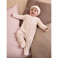 JoJo Maman Bb 2pc Pure Cotton Heart Print Sleepsuit Set Cream