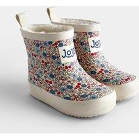 JoJo Maman Bb Kids Floral Fleece Lined Wellies Stone