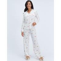 Boux Avenue Print Long Pyjama Set Ivory Mix