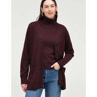 Chinti & Parker Wool Rich V-Neck Longline Cardigan Purple