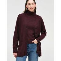 Chinti & Parker Wool Rich V-Neck Longline Cardigan Purple