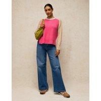 White Stuff Pure Cashmere Colour Block Jumper Pink Mix