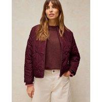 White Stuff Lightweight Puffer Coat Plum