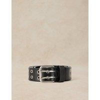 White Stuff Multi Eyelet Leather Belt Black