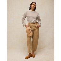 White Stuff Kim Cotton Striped Regular Fit T-Shirt Brown Mix