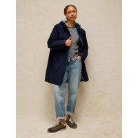 White Stuff Willow Cotton Rich Waterproof Hooded Coat Dark Navy