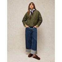 White Stuff Lightweight Puffer Coat Khaki