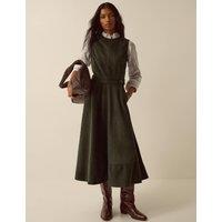 Monsoon Pure Cotton High Neck Midi Dress Khaki