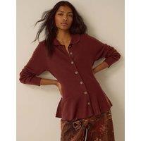 Monsoon Collared Cardigan with Wool Brown
