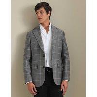 Charles Tyrwhitt Pure Wool Checked Blazer Grey Mix