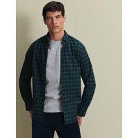 Charles Tyrwhitt Regular Fit Brushed Cotton Check Flannel Shirt Navy Mix