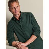 Charles Tyrwhitt Regular Fit Brushed Cotton Flannel Shirt Dark Green