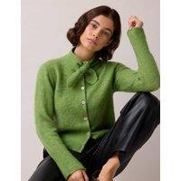 RO&ZO Wool Blend Cropped Cardigan Green